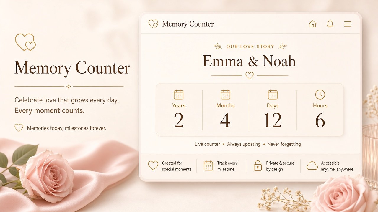 Memory Counter product image — Gift for Darling digital couple gift preview